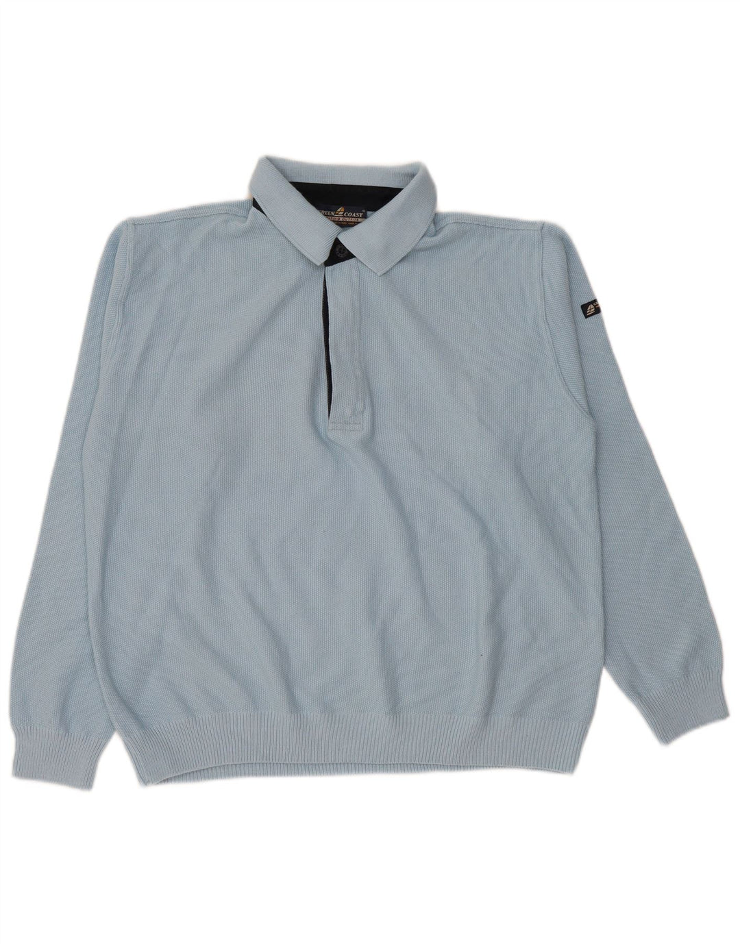 Green Coast Herre Polo Neck Jumper Sweater IT 50 Medium Blue