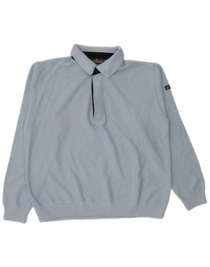 Green Coast Herre Polo Neck Jumper Sweater IT 50 Medium Blue