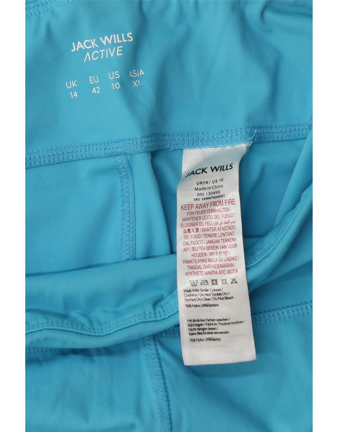 JACK WILLS Dame Leggings UK 14 Stor blå stribet polyester