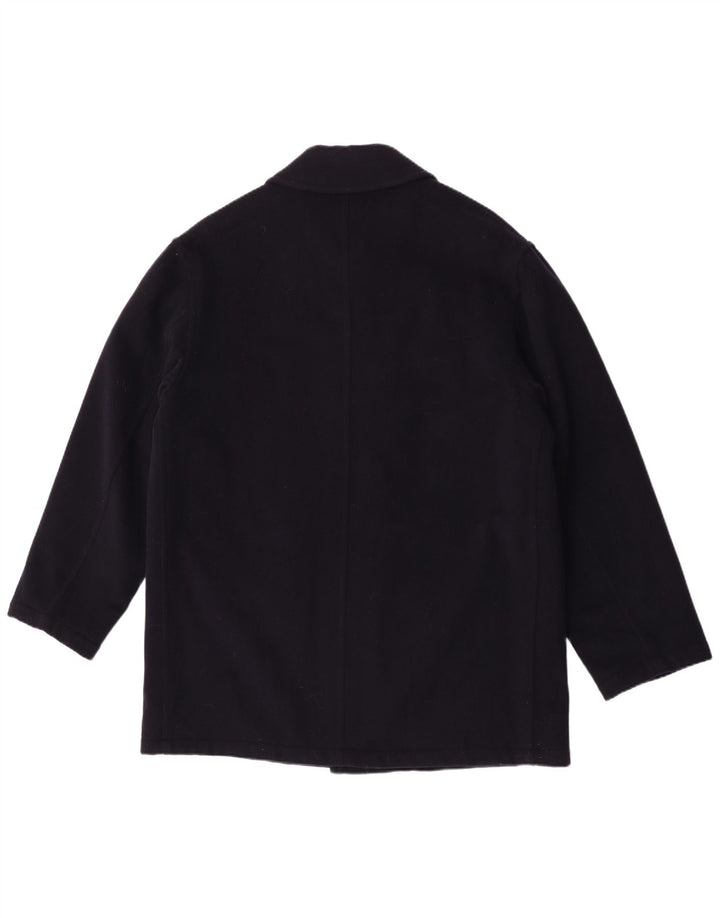 Caesar Herre Overfrakke UK 42 XL Navy Blue Virgin Wool
