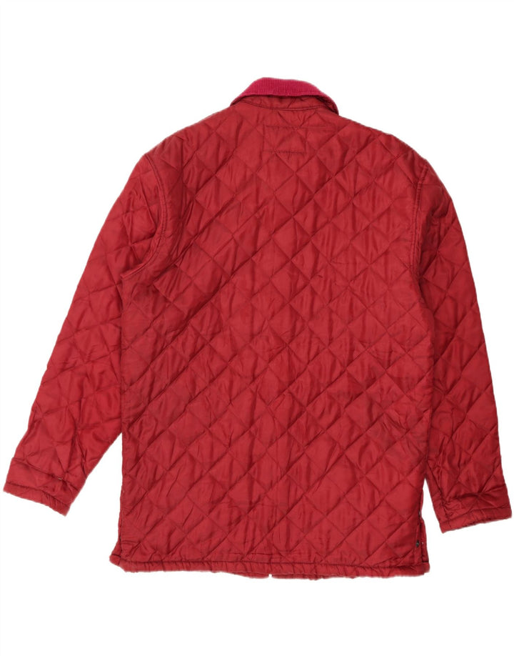 VINTAGE Mens Quilted Jacket UK 40 Large Burgundy Nylon Vintage Vintage and Second-Hand Vintage from Messina Hembry 