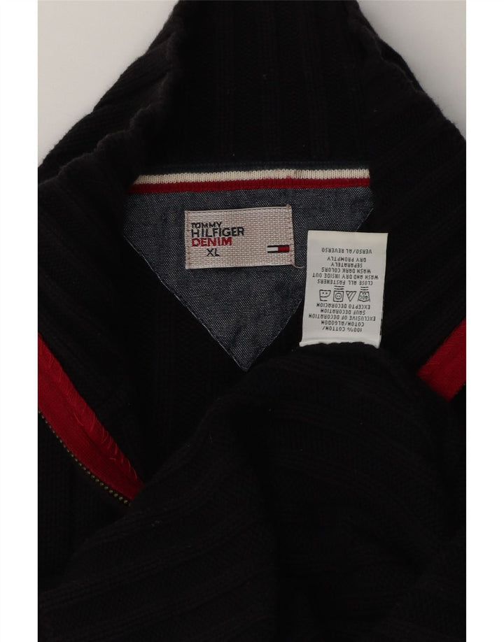 Tommy Hilfiger Herre Cardigan Sweater XL Sort Bomuld