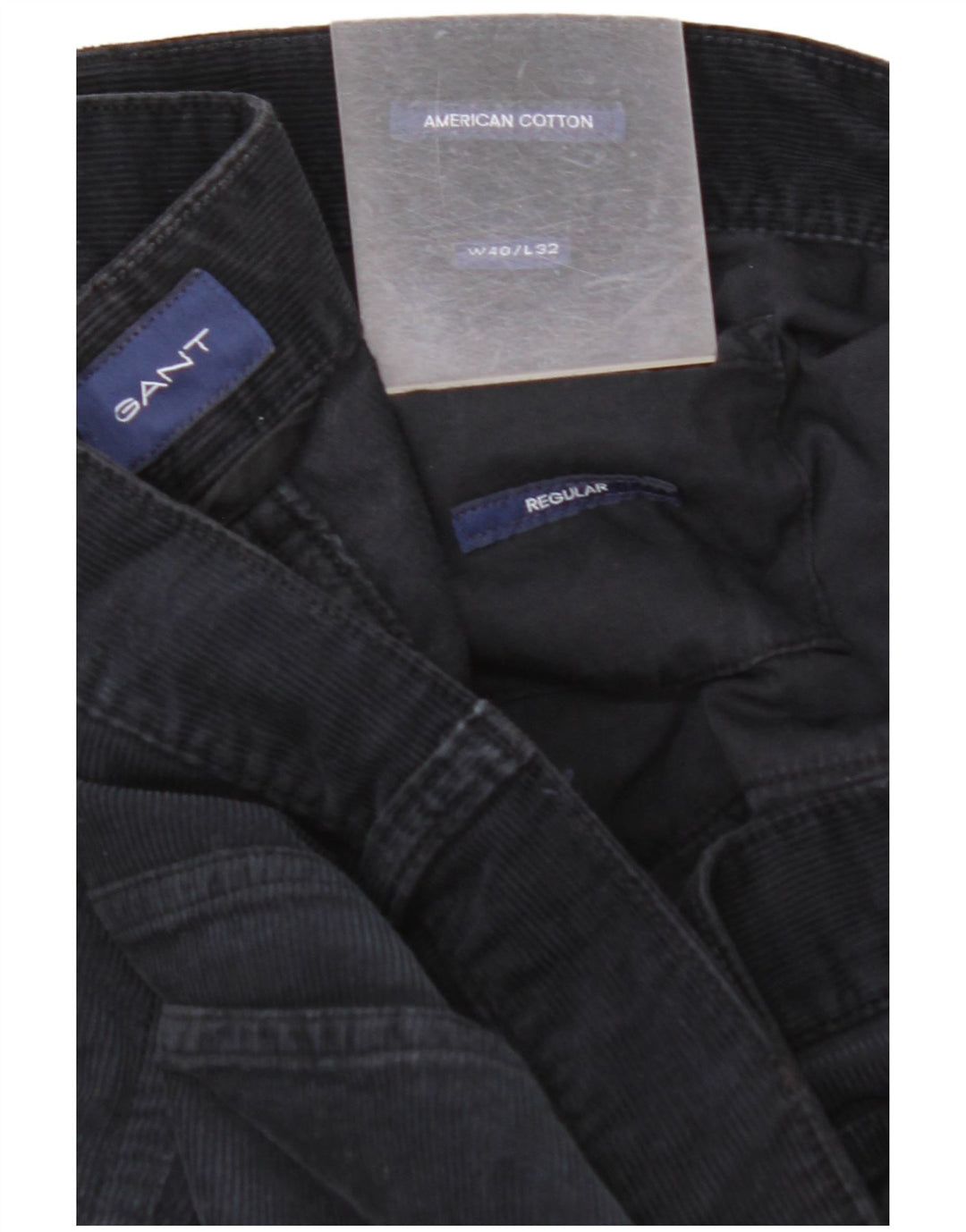 GANT almindelige fløjlsbukser til mænd W40 L32 Marineblå bomuld