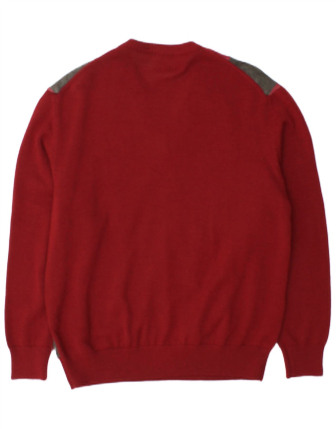 Vintage Herre V-hals sweater IT 48 Medium Burgundy Argyle/Diamond