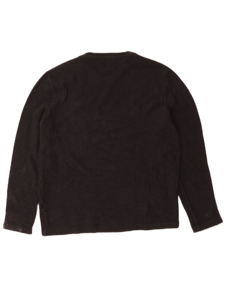 ZARA Dame Top Langærmet UK 14 Stor Sort Bomuld