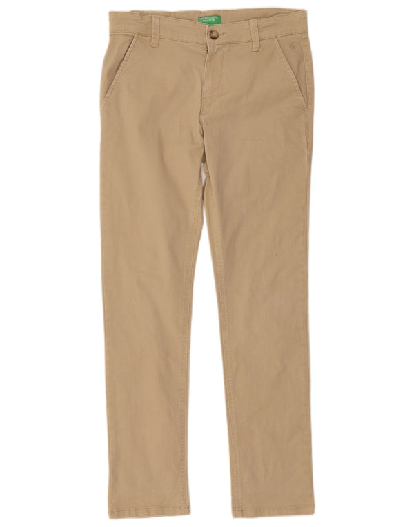 Benetton Boys Slim Chino Bukser 11-12 år 2XL W30 L28 Beige Bomuld