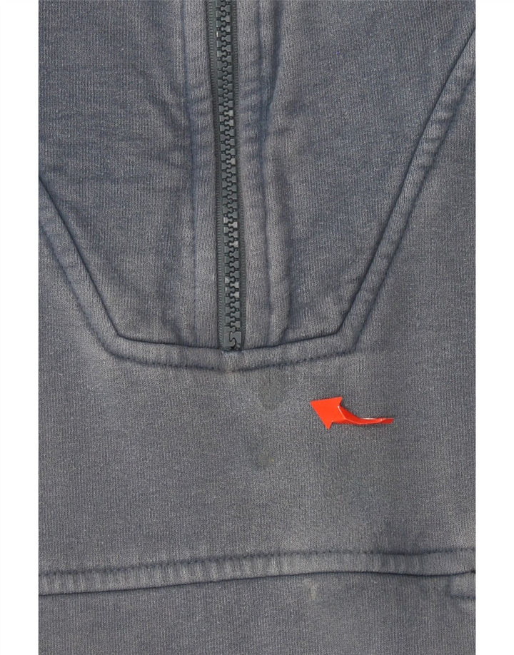 WEIRD FISH Herre Zip Neck Sweatshirt Jumper Stor Blå Bomuld