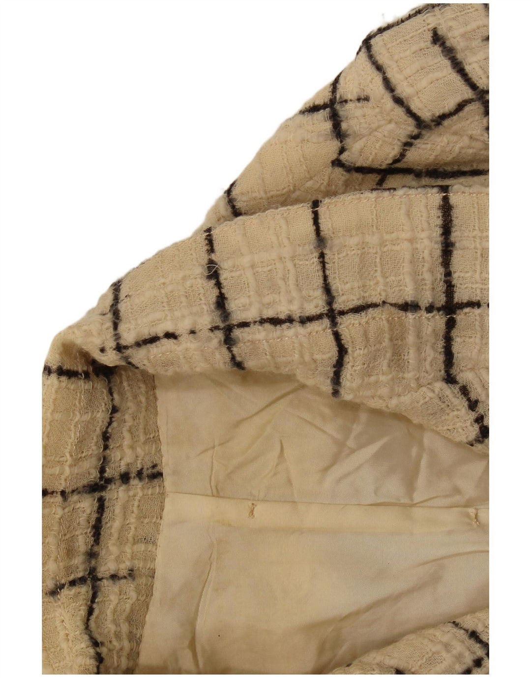 Vintage Dame 4-knaps blazerjakke UK 10 Small Beige Check