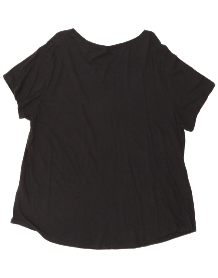 Nike grafisk T-shirt top til kvinder UK 20 2XL marineblå bomuld