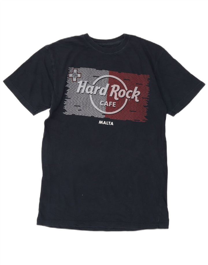 Hard Rock Cafe Herre Malta Grafisk T-Shirt Top Lille Marineblå