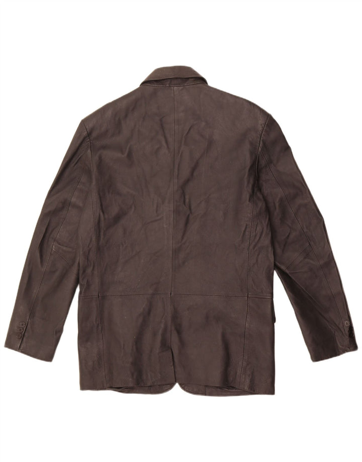 Vintage herre 3-knaps læder blazerjakke UK 38 medium sort læder