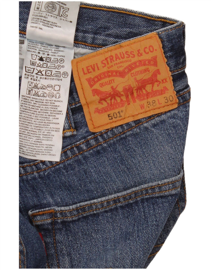 Levi's Herre 501 Straight Jeans W38 L30 Blå Bomuld