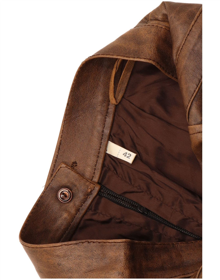 Vintage lædernederdel til kvinder IT 42 Medium W26 Brun