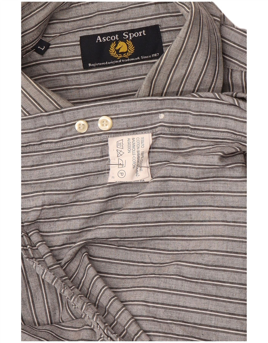ASCOT SPORTS Herreskjorte Stor gråstribet bomuld