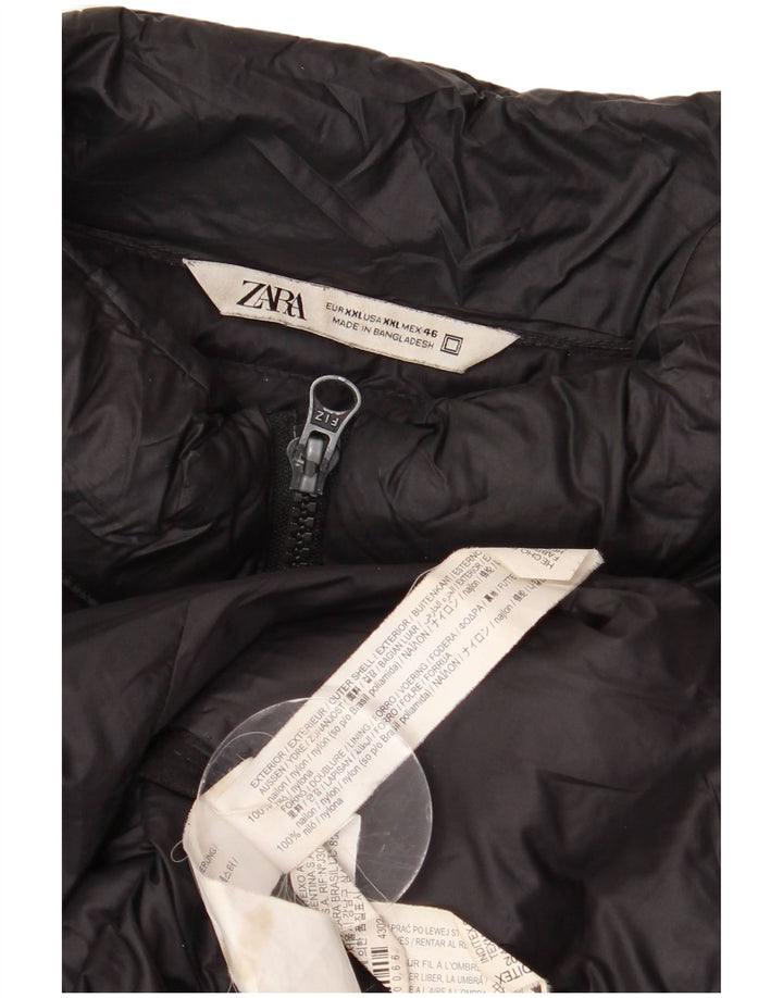 ZARA Polstret Herrejakke UK 44 2XL Sort Nylon
