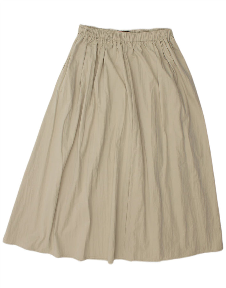 Zara Womens Flared Skirt Small W26 Beige Polyester