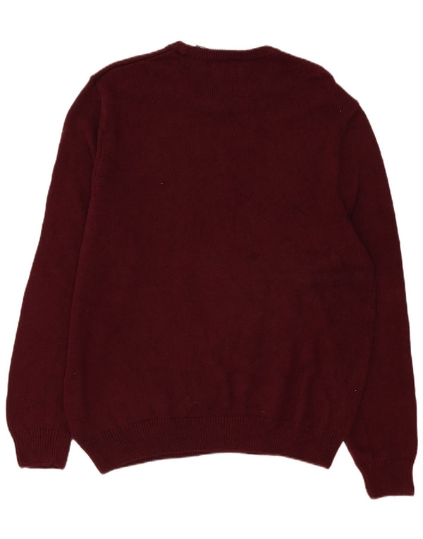 Chaps Herre Crew Neck Jumper Sweater XL Bourgogne bomuld
