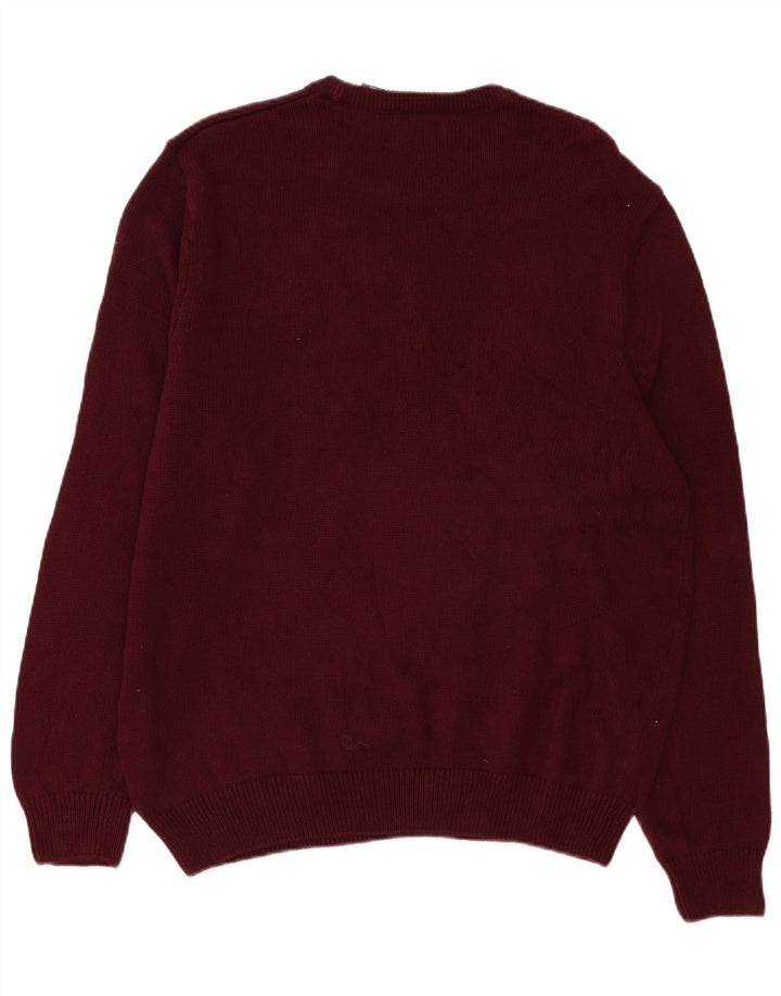 Chaps Herre Crew Neck Jumper Sweater XL Bourgogne bomuld