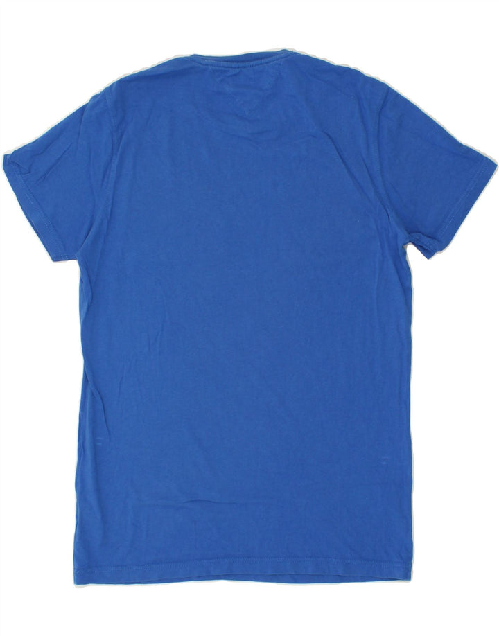 TOMMY HILFIGER Herre grafisk T-shirt top mellemblå bomuld
