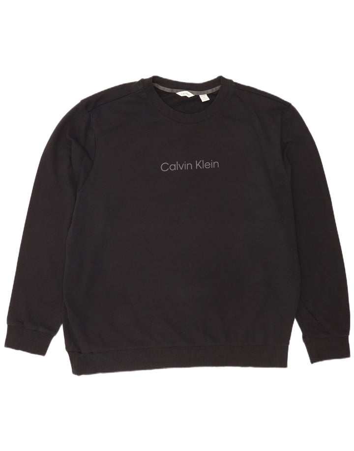 Calvin Klein Herre Grafisk Sweatshirt Jumper 2XL Sort Bomuld