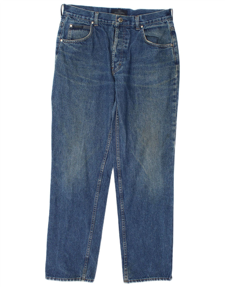 Valentino lige jeans til kvinder W34 L31 blå bomuld