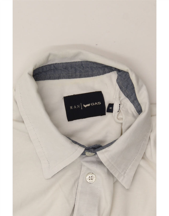 GAS Mens Polo Shirt Medium White Vintage Gas and Second-Hand Gas from Messina Hembry 