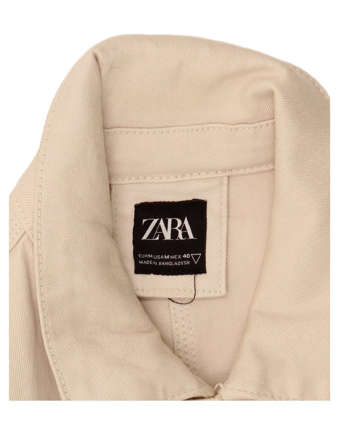Zara Herre Utility Jacket UK 38 Medium Beige Bomuld