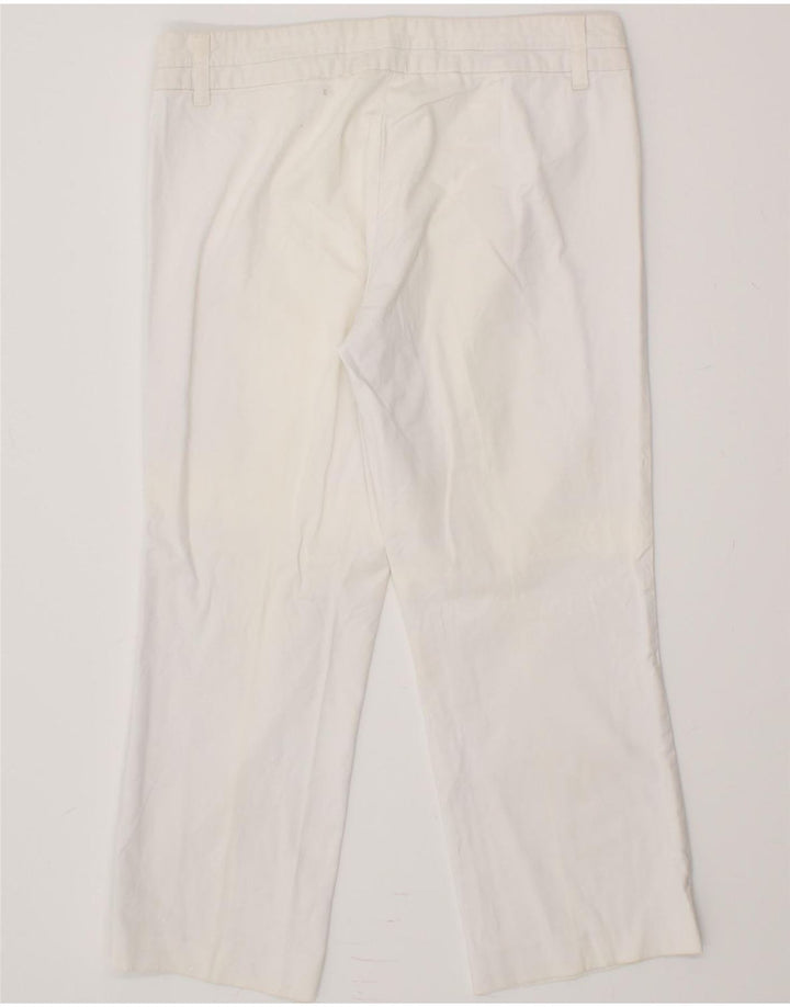 BENETTON Womens Straight Capri Trousers IT 44 Medium W32 L23 White Cotton Vintage Benetton and Second-Hand Benetton from Messina Hembry 