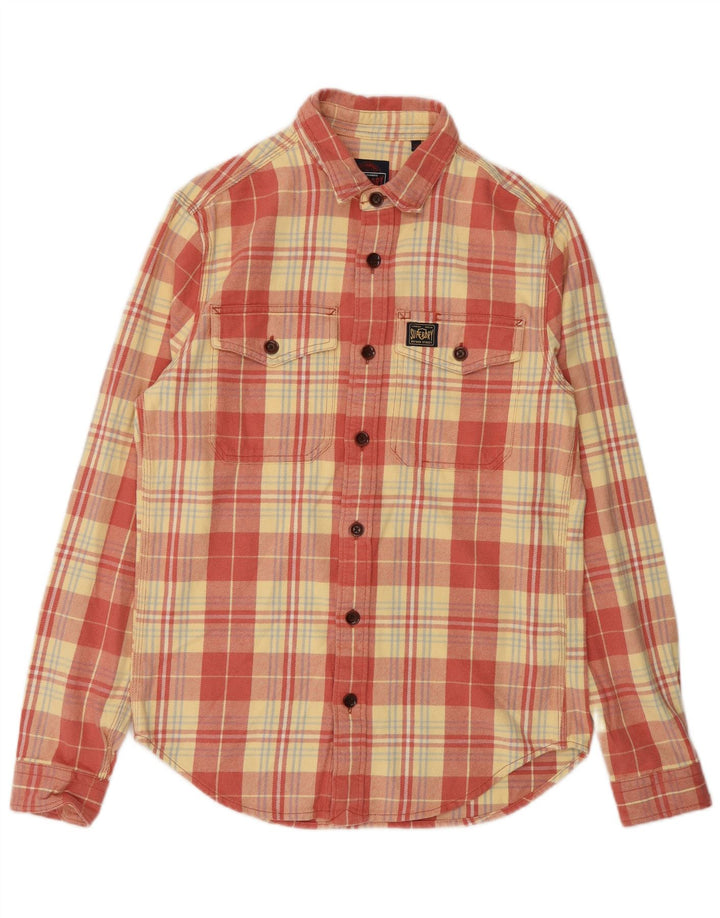 Superdry Flanelskjorte til mænd, lille rød ternet bomuld