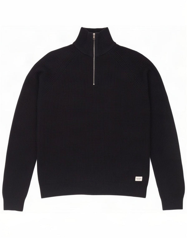 Jack & Jones sweater med lynlås til mænd Large Navy Blue Akryl