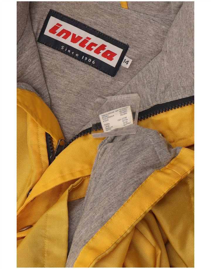 Invicta Dame Grafisk Windbreaker Jacket UK 14 Stor Gul Polyamid