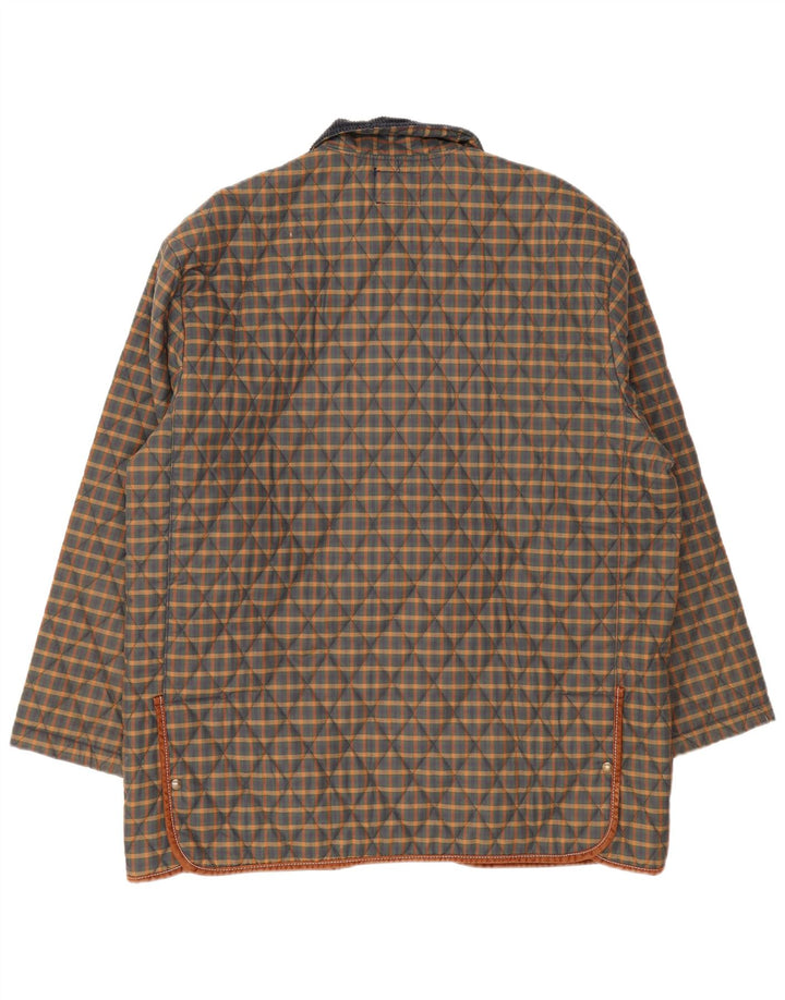Derby Saddlery Herre quiltet jakke UK 42 XL Flerfarvet ternet polyester