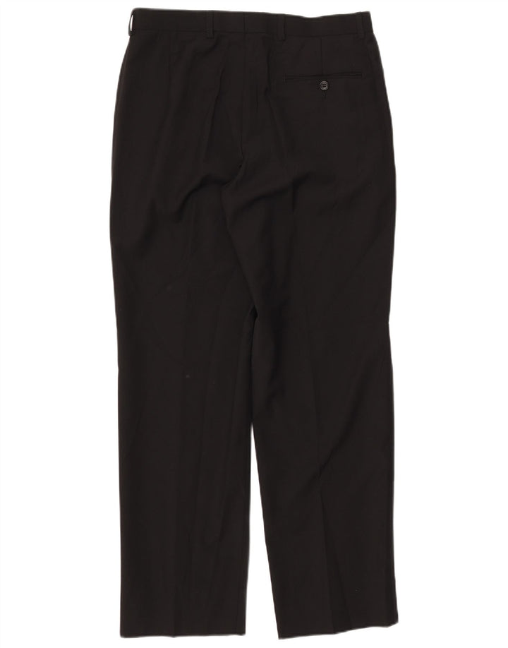 Marks & Spencer Straight Suit Bukser til mænd W32 L31 Sort polyester