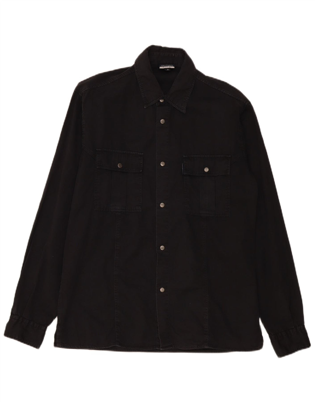 Trussardi Herre Denim Shirt Medium Sort Bomuld