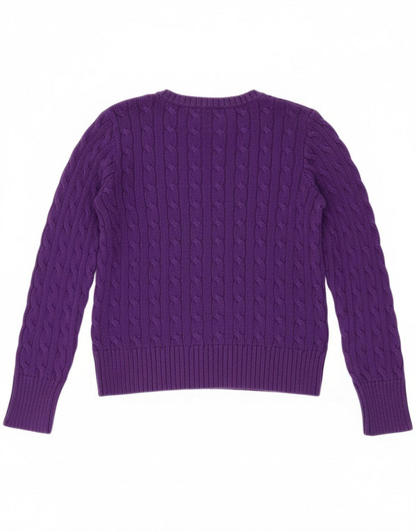 Ralph Lauren Piger Button Neck Jumper Sweater 12-13 År Stor Lilla
