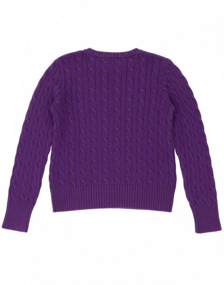 Ralph Lauren Piger Button Neck Jumper Sweater 12-13 År Stor Lilla