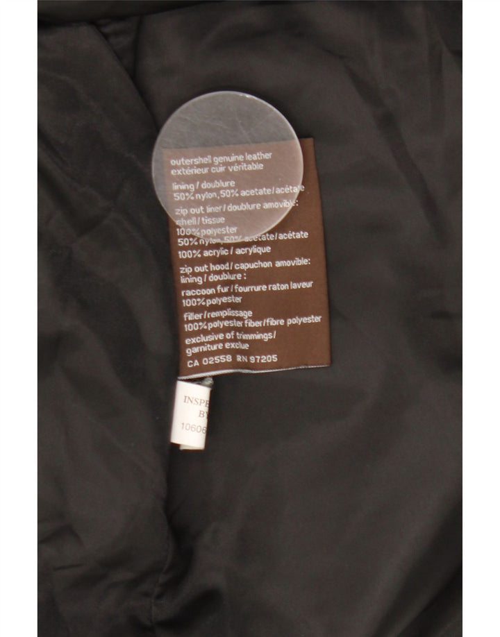 Danier Dame Hooded Læderjakke UK 8/10 Small Black Læder