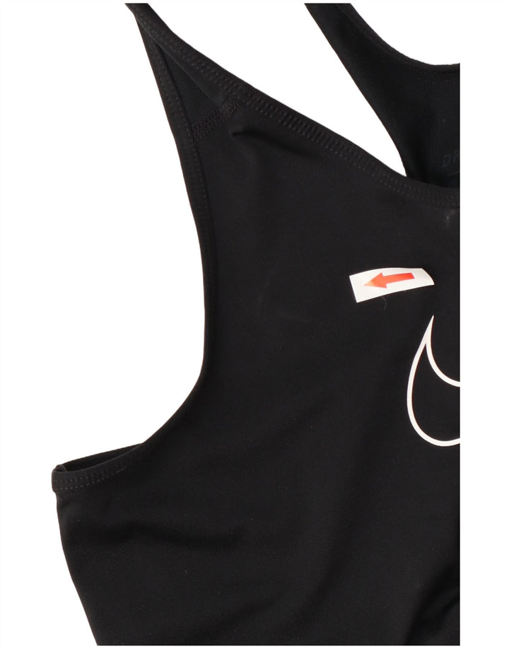 Nike Dame Dri Fit Grafisk Vest Top UK 10 Small Black Polyester