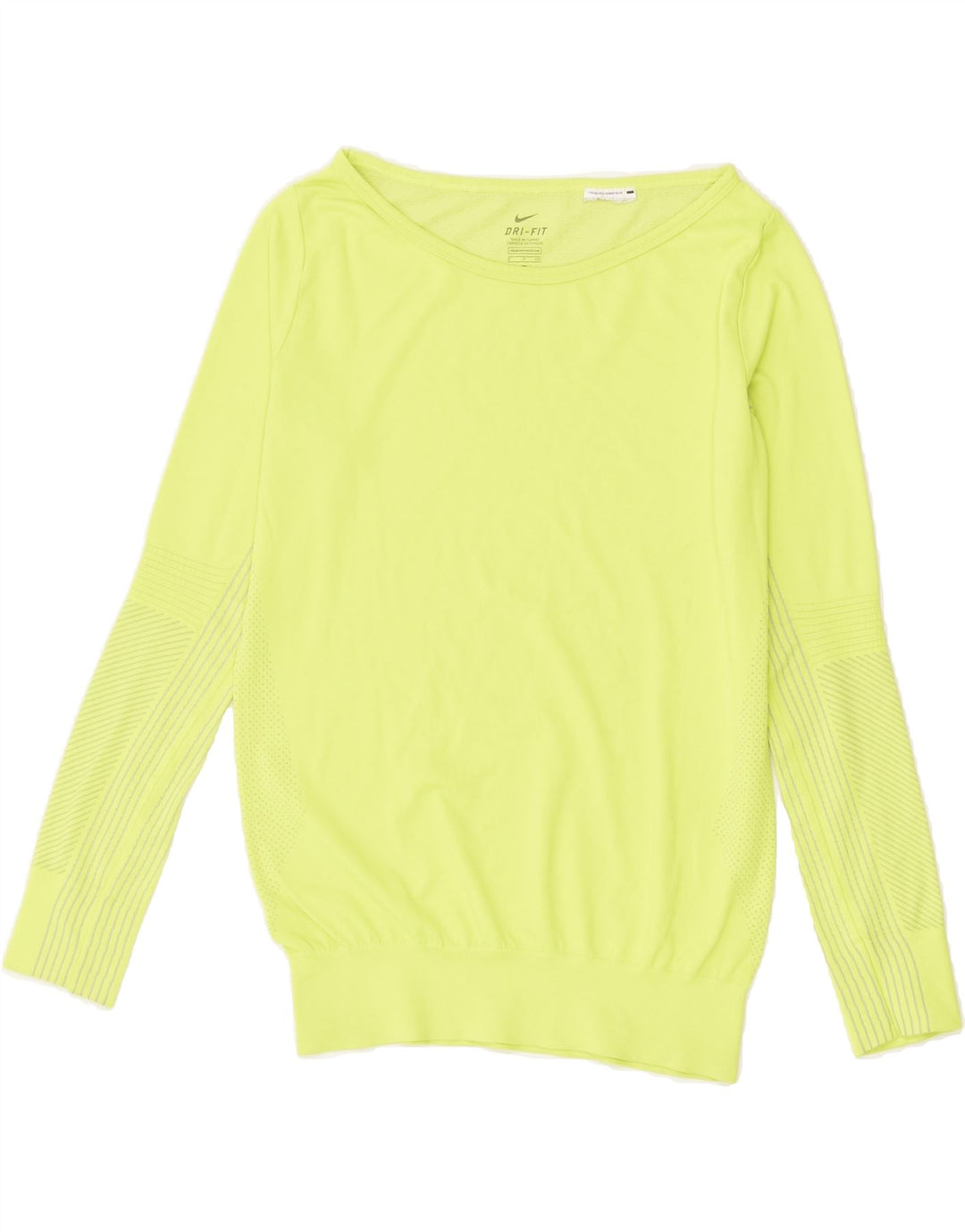 NIKE Dame Dri Fit Top Langærmet UK 10 Lille grøn polyester
