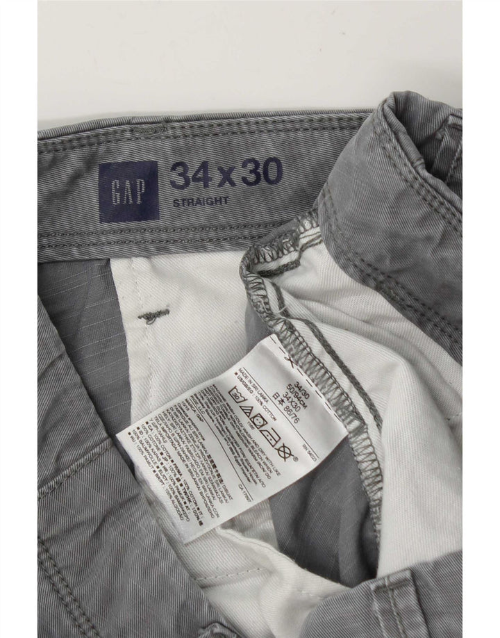 Gap Straight Chino Bukser til mænd W34 L30 Grå Bomuld
