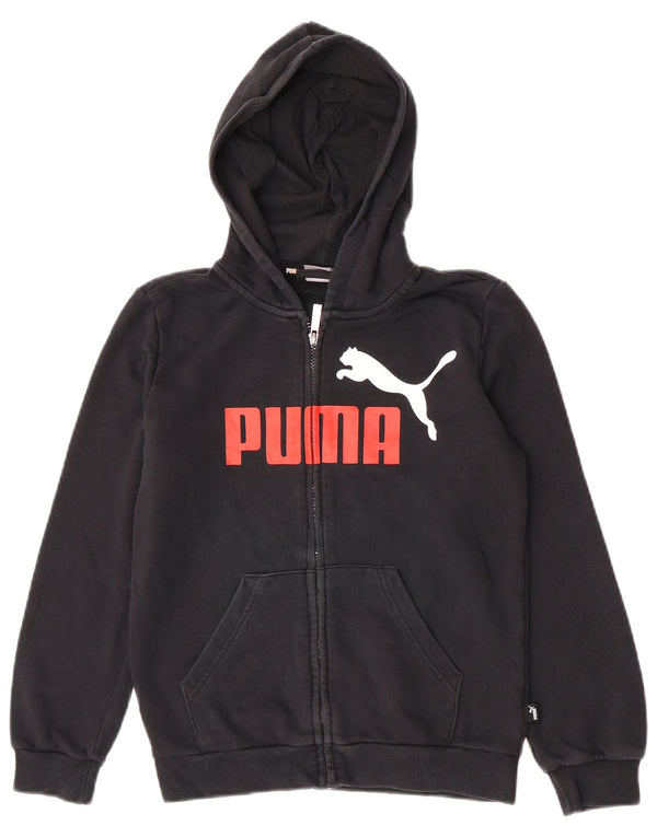 Puma Boys Grafisk hættetrøje med lynlås 11-12 år Sort