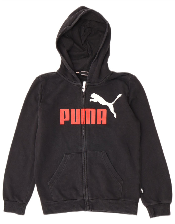 Puma Boys Grafisk hættetrøje med lynlås 11-12 år Sort