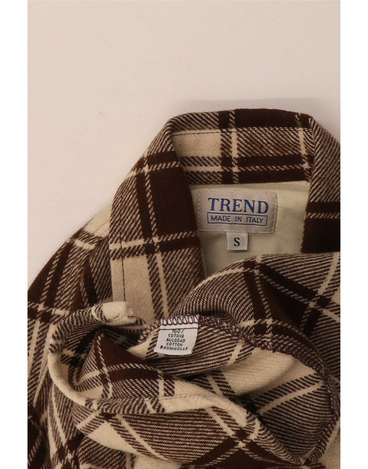 Trend herre skovhugger flannel skjorte lille brun ternet bomuld