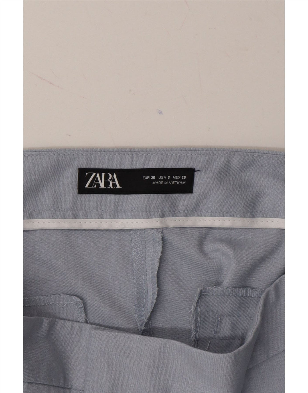 ZARA Womens Slim Crop Casual Trousers EU 38 Medium W32 L27 Blue Polyester Vintage Zara and Second-Hand Zara from Messina Hembry 