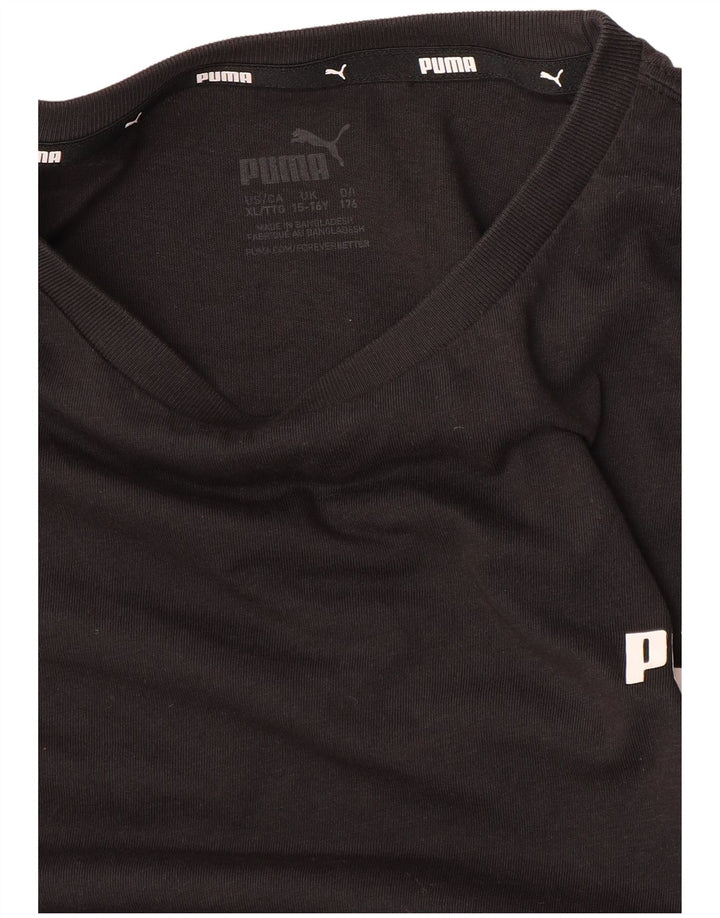 PUMA drenge grafisk top langærmet 15-16 år XL sort