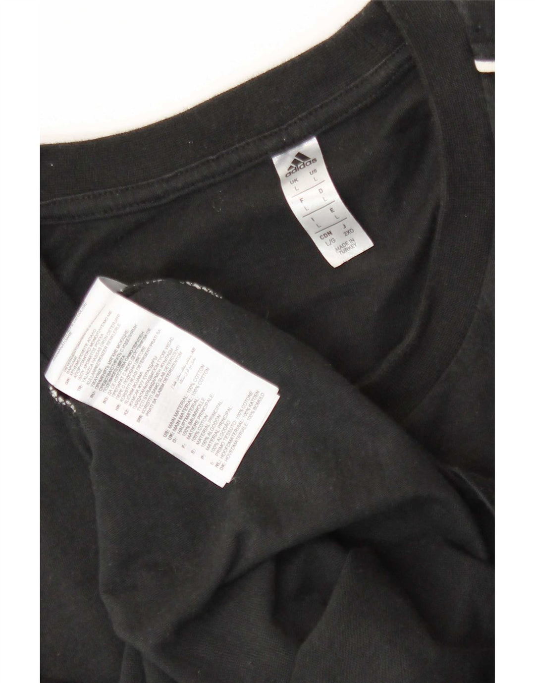 Adidas Herre T-Shirt Top Stor Sort Bomuld