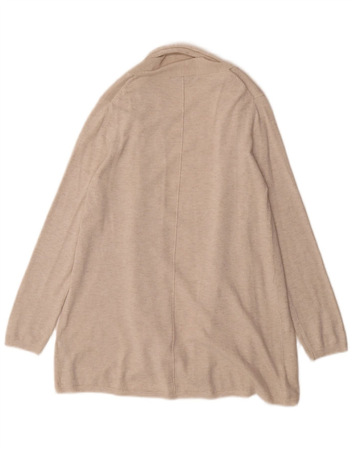 Zara Womens Open Cardigan Sweater UK 14 Medium Beige Viscose