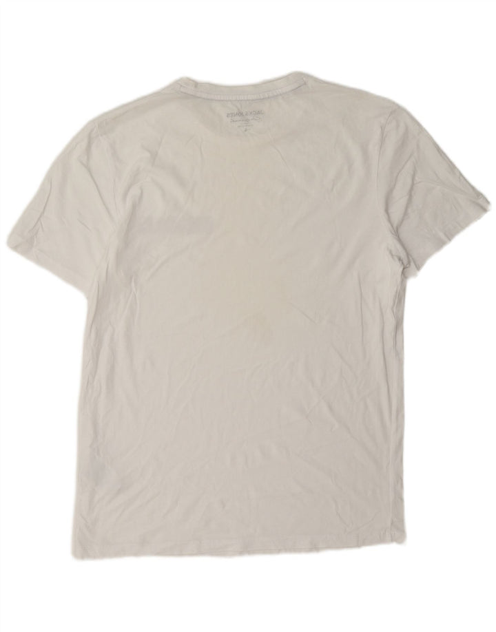 Jack & Jones Herre T-Shirt Top Stor Hvid Bomuld
