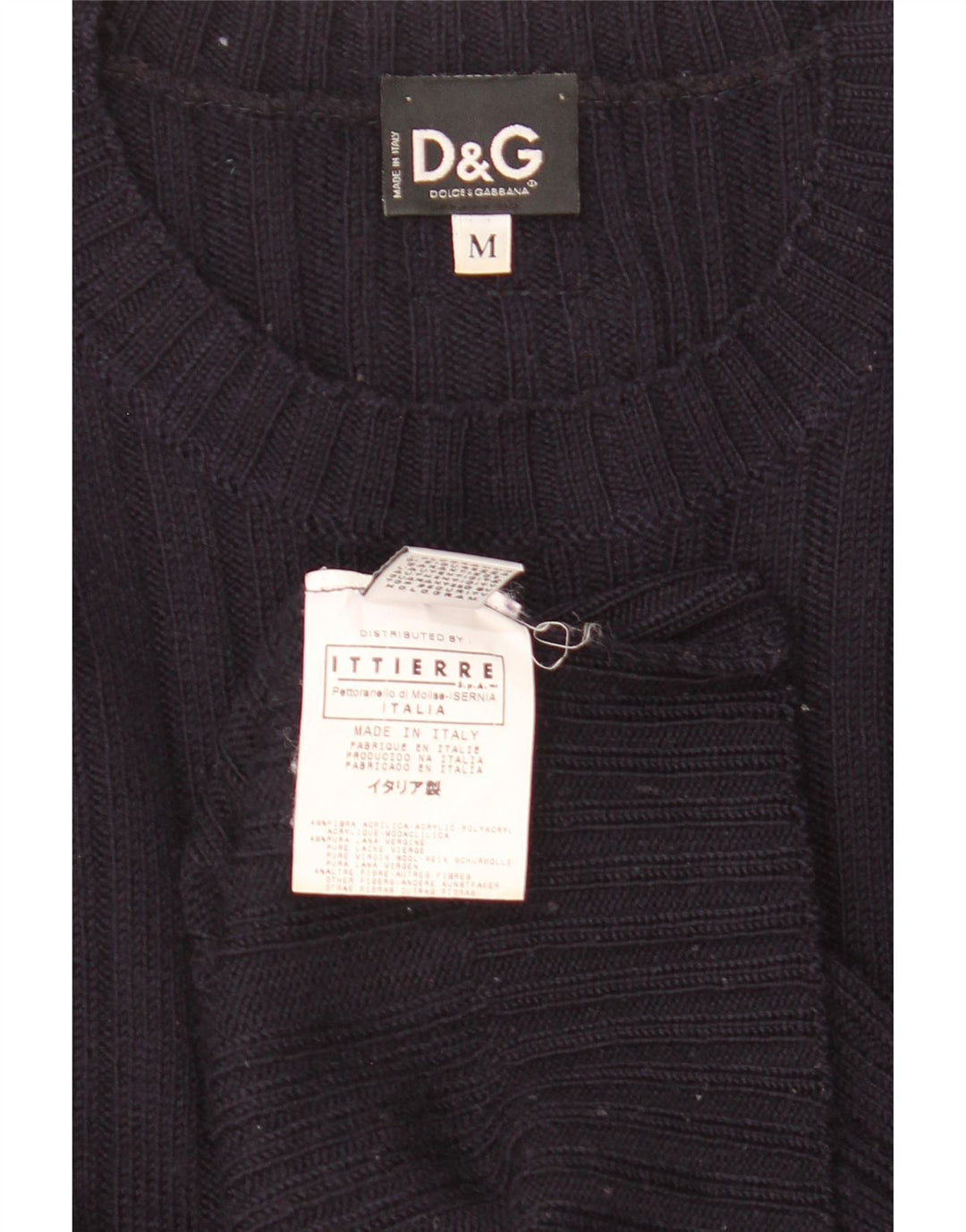 Dolce & Gabbana Herre Ittierre Jumper sweater med rund hals mellem marineblå