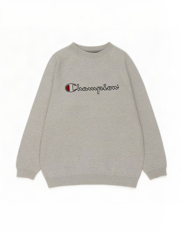 Champion Mens Graphic Sweatshirt Jumper Small Grey Flecked Cotton